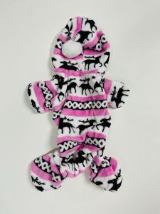 PlyschJumpsuit Pink Snow Reindeer | Storlek: L