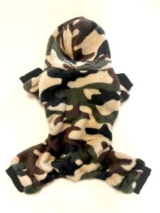 Overall Camo Green Med tryckknapp | Plysch med huva | Storlek: M
