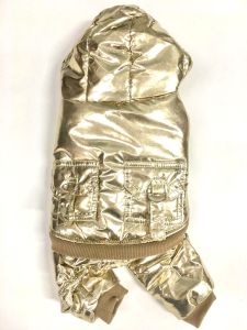 Hundoverall Shine Gold | Varm plyschoverall | Storlekar: S-M, XL