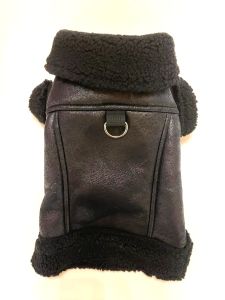 Svart flygjacka med pälskrage | Varmt | Storlek: XXL