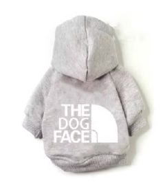 Mjuk hoodie Dog Face Gray | Storlek: L