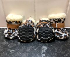 Säkerhetstofflor Bling Bling Leopard |Teddyfoder-Tofflor | Storlek: XL | 4 stycken