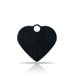Namnbricka Classic Heart Black & Silver