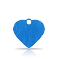 Namnbricka för Hunden | Namnbircka för Katten | Classic Heart Blue & Silver