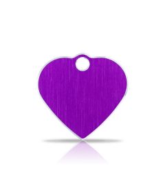 Namnbricka Hund | Namnbricka Katt | Classic Heart Lila & Silver