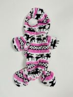 PlyschJumpsuit Pink Snow Reindeer | Storlek: L