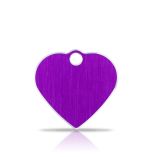 Namnbricka Hund | Namnbricka Katt | Classic Heart Lila & Silver