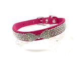 Hundhalsband Diamond Bow Velvet Pink | Storlekar: XS-S