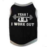 Hund Kläder | Yeah I Workout | Svart Hundens Shirt Tank Top | Bekväm Top För Hunden