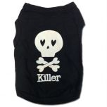 Hund Kläder | Skull Killer | Svart Hundens Shirt Tank Top 