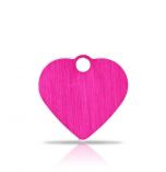 Namnbricka Classic Heart Pink & Silver | Med Gravyr | DiivaDog.se