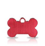 Namnbricka Hund | Classic Bone Red & Silver