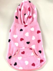 Hoodie Fleece rosa hjärta | Storlekar: L