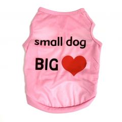 Ärmlös skjorta Small Dog Big Heart | Rosa | Storlekar: XS-L