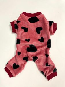 Jumpsuit Black Heart | Plysch outfit | Bredare modell | Storlekar: S-L