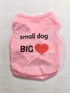 Ärmlös skjorta Small Dog Big Heart | Rosa | Storlekar: XS-M