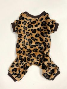 Jumpsuit Leopard Dark | Plysch outfit | Bredare modell | Storlekar: S-XL