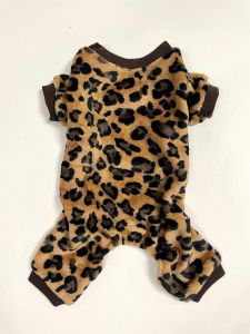 Jumpsuit Leopard Dark | Plysch outfit | Bredare modell | Storlekar: S-L