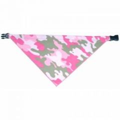 Hundens Bandana Jungle Pink. Pink jungle stil till city och på terrassen. Ljus bomull, smart sido-release spänne. 