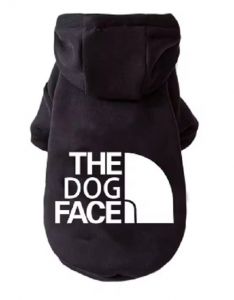 Mjuk hoodie Dog Face Svart | Storlekar: S-XL
