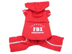 Hund Regnoverall FBI Red  2-in-1 | Storlekar: 6-7