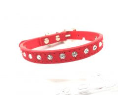 Hundhalsband Röd Diamant | Storlekar: S-M | 27 cm - 38,5 cm