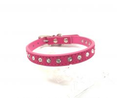 Hund- och katthalsband Rosa diamant Storlekar: XS-S | 20 cm - 33,5 cm