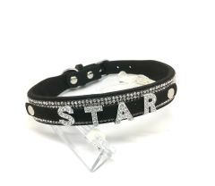 Hundhalsband Diamond STAR Svart | Storlekar: S-M