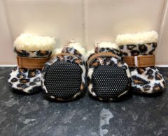 Säkerhetstofflor Bling Bling Leopard |Teddyfoder-Tofflor | Storlekar: M-XL | 4 stycken