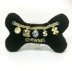 Hundleksak | Plyschleksak för hund | Chewnel Bone Black | Luxury Toys