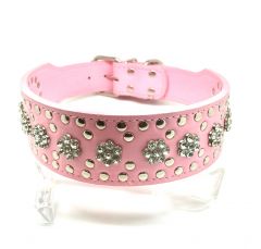 Stort hundhalsband | MC Prinsessos Bling Bling | Storlek L: Halsomkrets 45 cm - 51 cm, krage bredd 5 cm