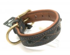 Hundhalsband Svart Nit | Storlek 21cm - 29cm, bredd 3cm