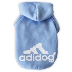 Hund Kläder | Hundens Hoodie | Ljus Blå Adidog 3 Bones hoodie för Hunden S-XXL