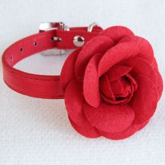 Hundhalsband Red Rose, Party-halsband för hund och katt, DiivaDog