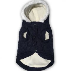 Hundhoodie Love Blue Fleece & Knit för bredare hund kropp