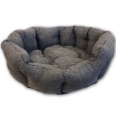 Hundbädd Colore Griglio | Elegant Grå Rutig Bädd för Hund