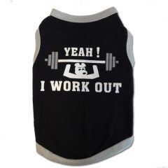 Hund Kläder | Yeah I Workout | Svart Hundens Shirt Tank Top | Bekväm Top För Hunden