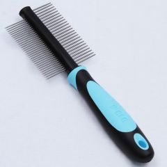 Hund Grooming | Hundens Metall Kam Rubber Blue