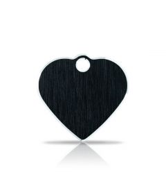 Namnbricka Classic Heart Black & Silver