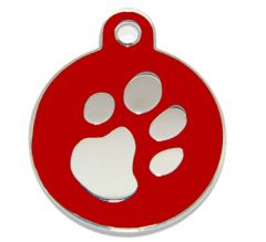 Namnbricka Fashion Circle Red, för hunden eller katten