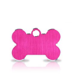 Namnbricka Hund | Classic Bone Pink & Silver