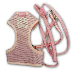 Hundens Sele + Koppel | Mesh 85 Pink
