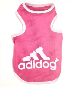 Hund Kläder, Hundens Mesh Pink Adidog 3 Bones T-shirt, snabbtorkande lättviktsmesh material