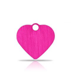 Namnbricka Classic Heart Pink & Silver | Med Gravyr | DiivaDog.se
